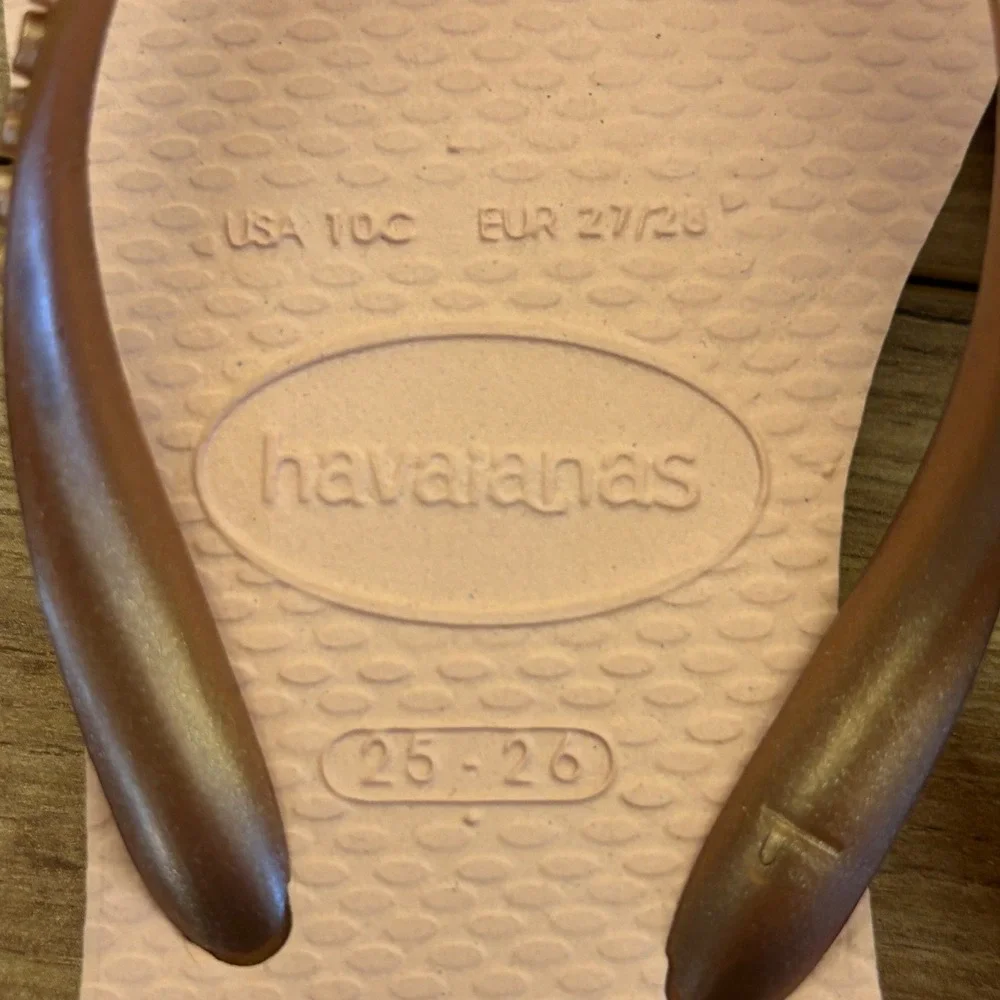 HAVAIANAS Top Tiras‎ Flip Flops Ballet Rose Pink Kids Size 10C Summer Beach